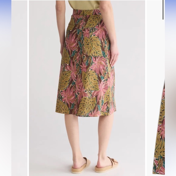 NWOT Madewell Midi Skirt in Brushstroke Monstera - Size 8 - Picture 2 of 6